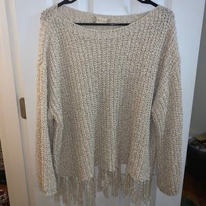 Altard State knit sweater with fringe